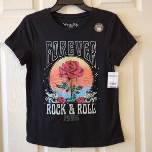 Forever Rock & Roll 1986 Graphic T-Shirt S by Wound Up, Black